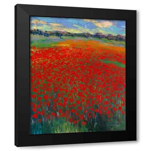 Mohnfeld Black Modern Wood Framed Art Print with Double Matting by Camargo, Jesus P.