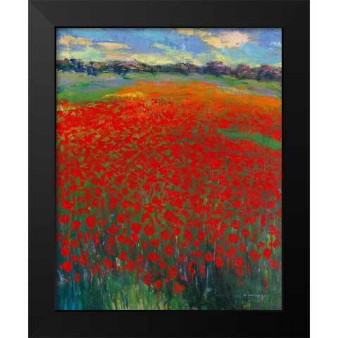 Mohnfeld Black Modern Wood Framed Art Print by Camargo, Jesus P.