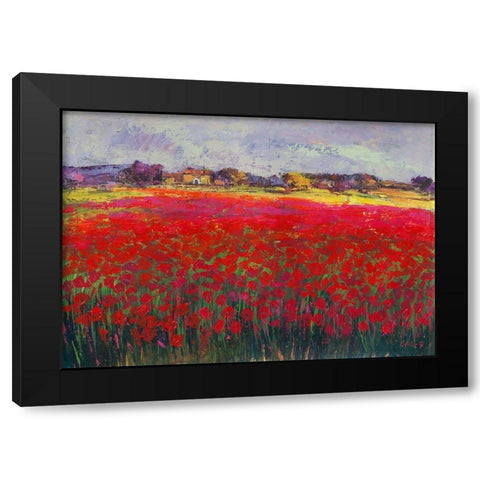 Mohnfeld Black Modern Wood Framed Art Print by Camargo, Jesus P.