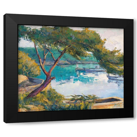 Cala Figuera Black Modern Wood Framed Art Print with Double Matting by Camargo, Jesus P.