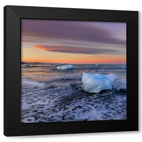 Ice and Sea Black Modern Wood Framed Art Print by Strand, Hans