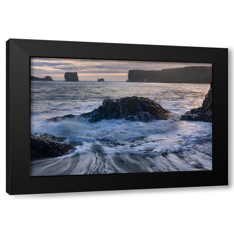 Dyrholaey Black Modern Wood Framed Art Print with Double Matting by Strand, Hans