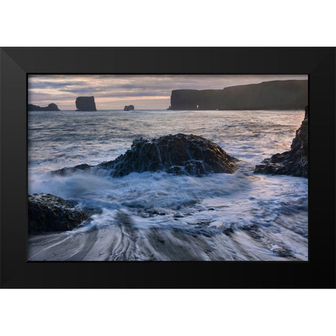 Dyrholaey Black Modern Wood Framed Art Print by Strand, Hans