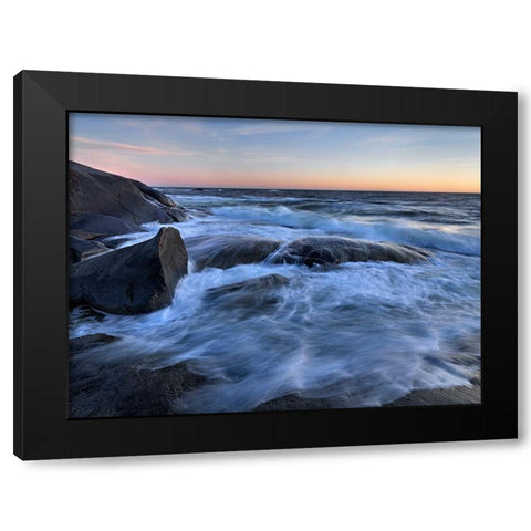 Skagerack Coast Black Modern Wood Framed Art Print with Double Matting by Strand, Hans