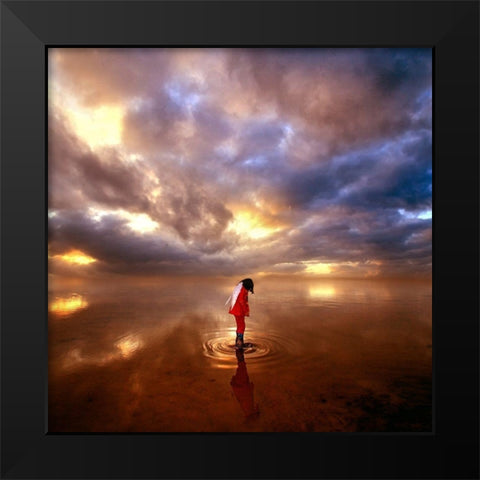 Devil May Care Black Modern Wood Framed Art Print by Cano, Marina