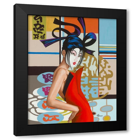 Miko Black Modern Wood Framed Art Print by Bernard, Anne