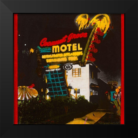 Coconut Motel Black Modern Wood Framed Art Print by Olukman, Ayline