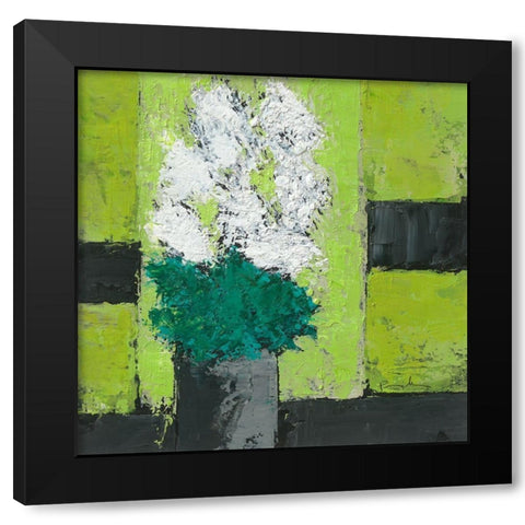 Dahlias de reve Black Modern Wood Framed Art Print with Double Matting by Persillon, Francoise