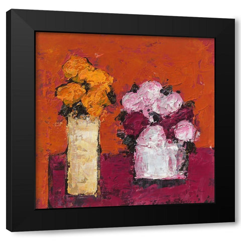 Tete a Tete Black Modern Wood Framed Art Print with Double Matting by Persillon, Francoise