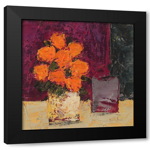 Passion Black Modern Wood Framed Art Print with Double Matting by Persillon, Francoise