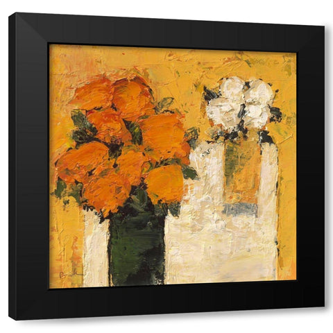 Equilibre Black Modern Wood Framed Art Print with Double Matting by Persillon, Francoise