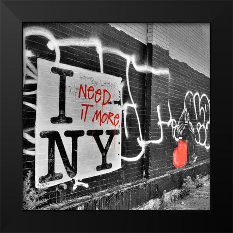 I Need it More NY Black Modern Wood Framed Art Print by Terrible, Aurelien