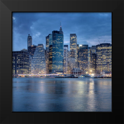 Brooklyn Bridge Park Black Modern Wood Framed Art Print by Terrible, Aurelien