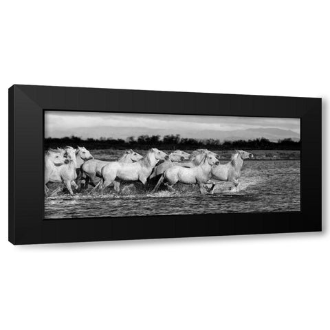 Enjoying the Sea Black Modern Wood Framed Art Print with Double Matting by Llovet, Jorge