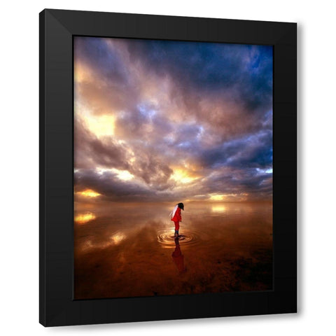 Devil May Care Black Modern Wood Framed Art Print with Double Matting by Cano, Marina