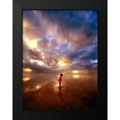 Devil May Care Black Modern Wood Framed Art Print by Cano, Marina