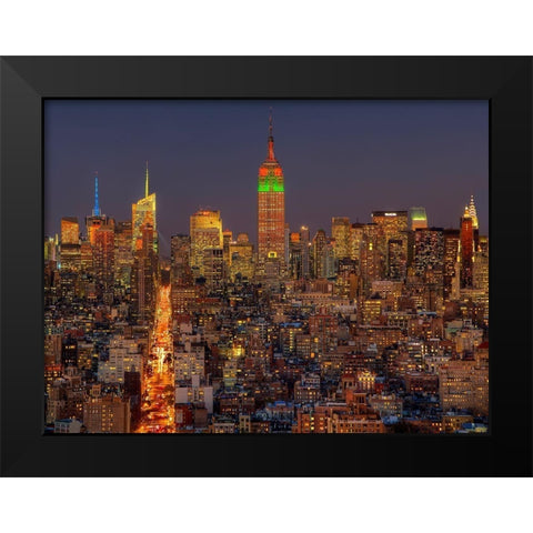Skyline Black Modern Wood Framed Art Print by Terrible, Aurelien