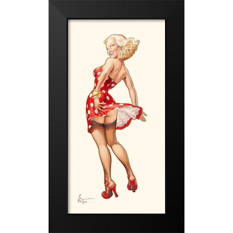 Blonde dans le vent Black Modern Wood Framed Art Print by Hitte, Patrick