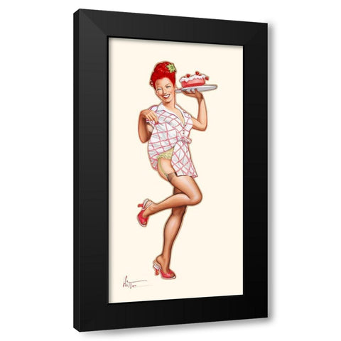 Avec des fraises Black Modern Wood Framed Art Print with Double Matting by Hitte, Patrick