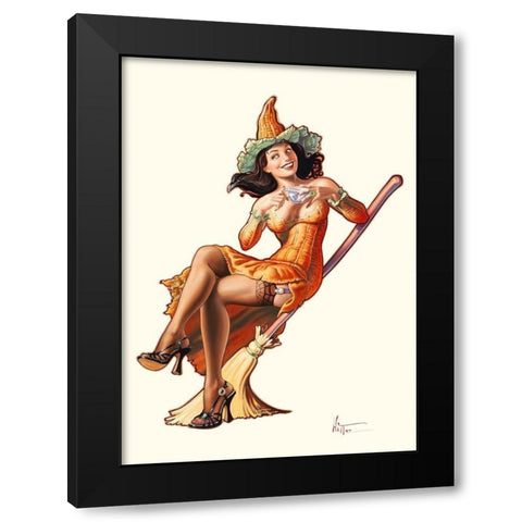 Le The de la sorciere Black Modern Wood Framed Art Print with Double Matting by Hitte, Patrick