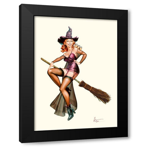Chouette sorciere Black Modern Wood Framed Art Print by Hitte, Patrick