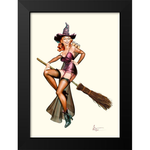 Chouette sorciere Black Modern Wood Framed Art Print by Hitte, Patrick