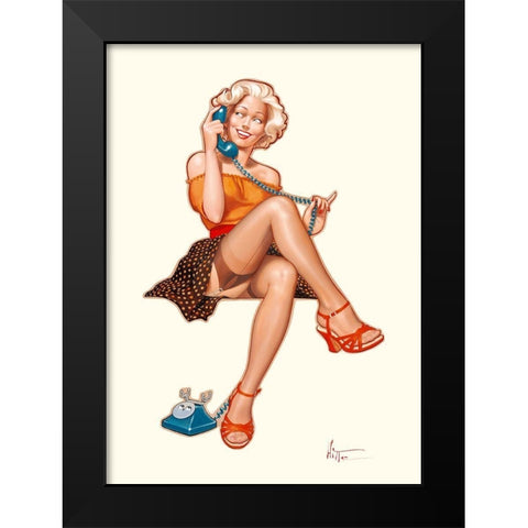 Betty au telephone Black Modern Wood Framed Art Print by Hitte, Patrick