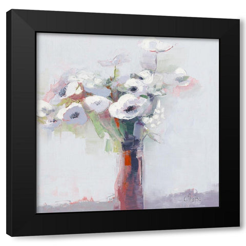 Anemones II Black Modern Wood Framed Art Print with Double Matting by Parise, Chantal