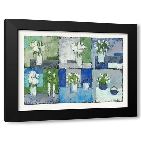 Fleurs en harmonie Black Modern Wood Framed Art Print by Persillon, Francoise