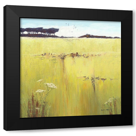 Cornish Meadow Black Modern Wood Framed Art Print with Double Matting by Atkinson, Caroline