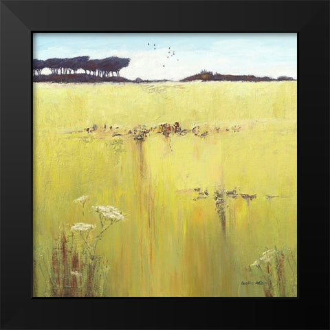 Cornish Meadow Black Modern Wood Framed Art Print by Atkinson, Caroline
