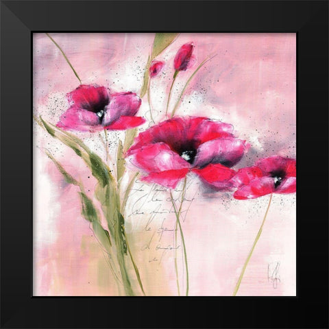 Pink Flower II Black Modern Wood Framed Art Print by Zacher-Finet, Isabelle