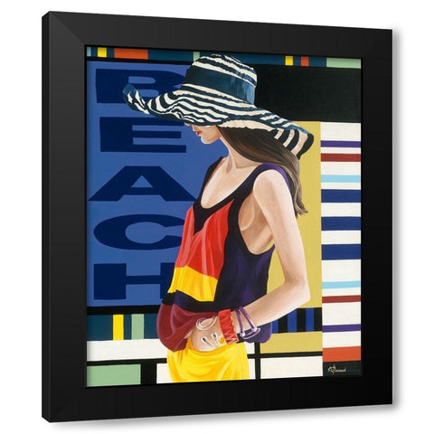 Femme 9 Black Modern Wood Framed Art Print with Double Matting by Bernard, Anne