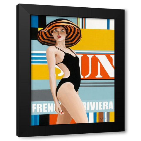 Femme 24 Black Modern Wood Framed Art Print with Double Matting by Bernard, Anne