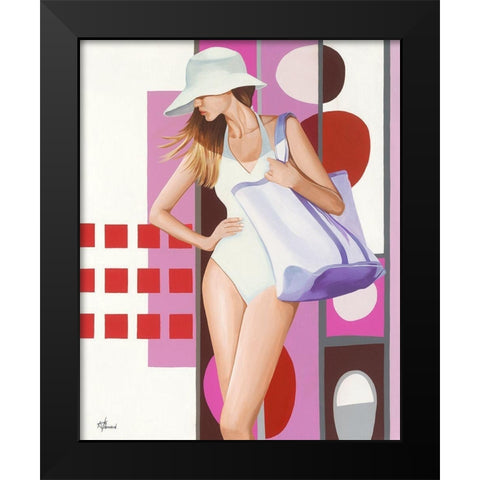 Femme 28 Black Modern Wood Framed Art Print by Bernard, Anne