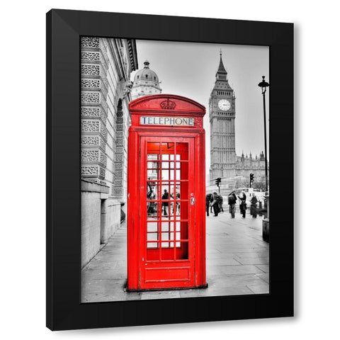 London Phone Black Modern Wood Framed Art Print by Terrible, Aurelien
