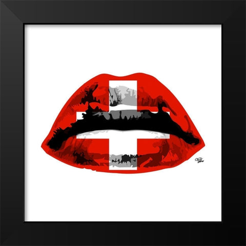 Switzerland Kiss Black Modern Wood Framed Art Print by Paslier, Morgan