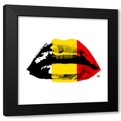 Belgium Kiss Black Modern Wood Framed Art Print with Double Matting by Paslier, Morgan