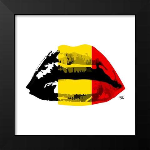 Belgium Kiss Black Modern Wood Framed Art Print by Paslier, Morgan
