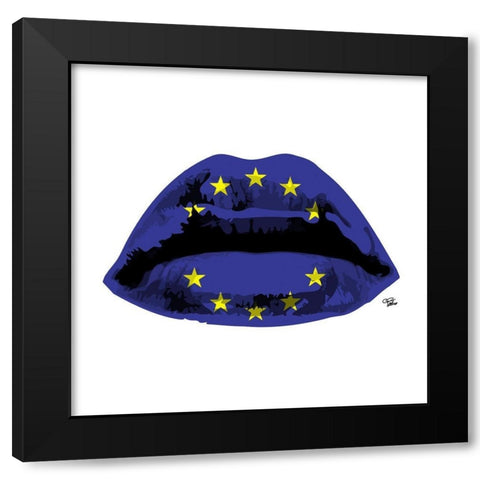 Euro Kiss Black Modern Wood Framed Art Print with Double Matting by Paslier, Morgan