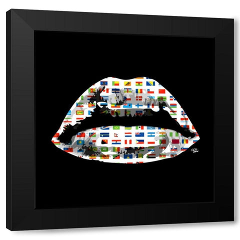World Kiss Black Modern Wood Framed Art Print with Double Matting by Paslier, Morgan