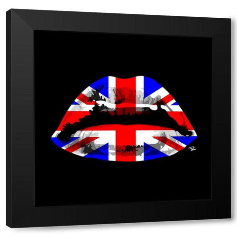 England Kiss Black Modern Wood Framed Art Print with Double Matting by Paslier, Morgan