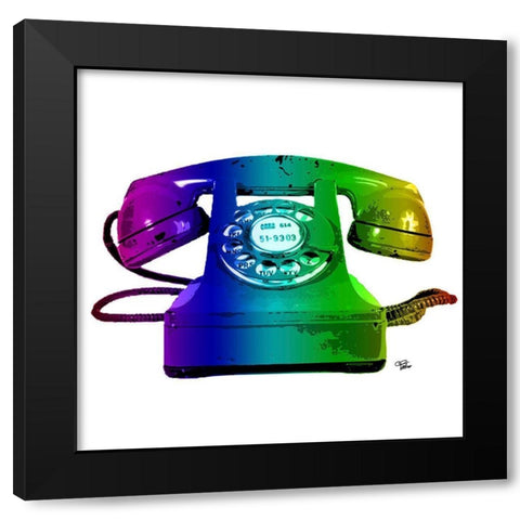 Rainbow Phone Black Modern Wood Framed Art Print by Paslier, Morgan
