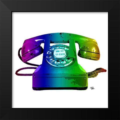 Rainbow Phone Black Modern Wood Framed Art Print by Paslier, Morgan