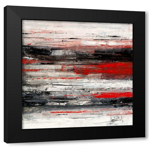 Abstrakt I Black Modern Wood Framed Art Print with Double Matting by Cornee, Patrick