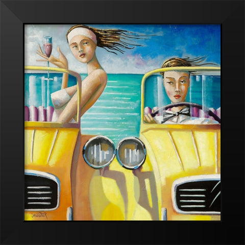 2 CV Black Modern Wood Framed Art Print by Cornee, Patrick