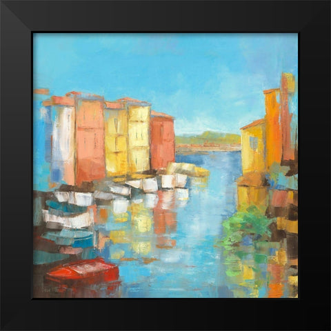 Martigues Black Modern Wood Framed Art Print by Pivier-Attolini, Regine