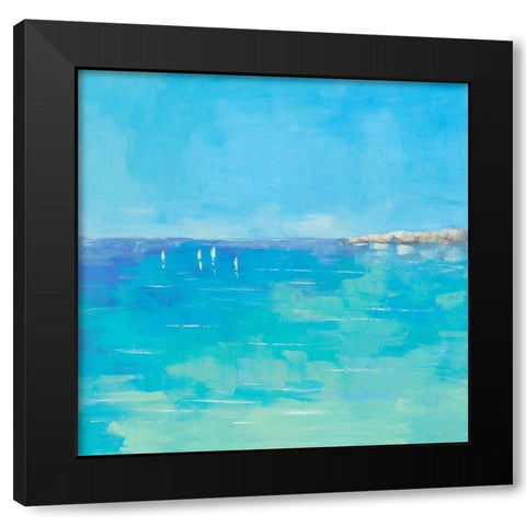 Mediterranee II Black Modern Wood Framed Art Print with Double Matting by Pivier-Attolini, Regine