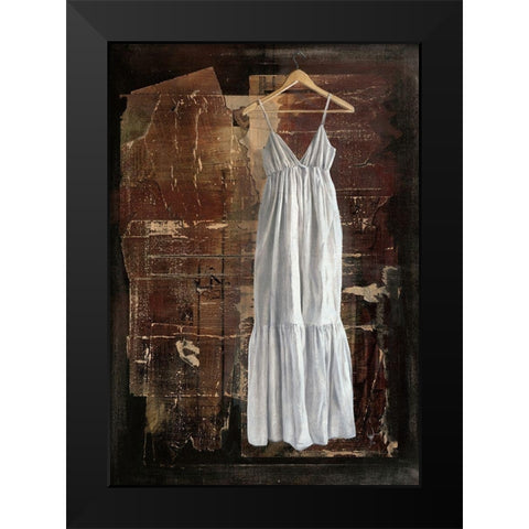 La petite robe blanche Black Modern Wood Framed Art Print by Defontenay, Elodie