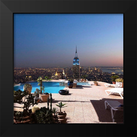 Beautiful View of New York Black Modern Wood Framed Art Print by MN.FF